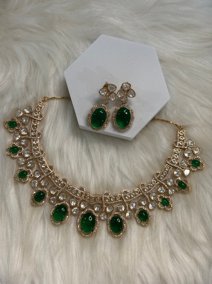 FMC3315 - Mosaanite Kundan Necklace Set