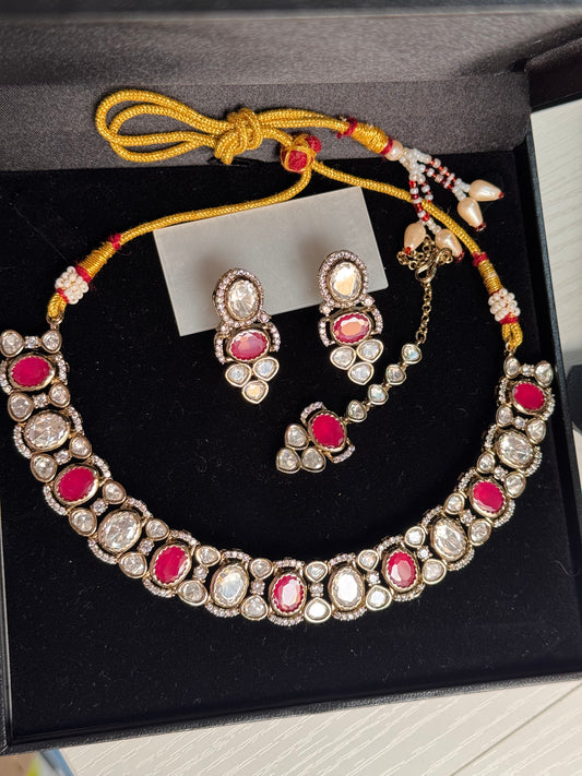 FMC1980 - Mossanite Kundan Necklace