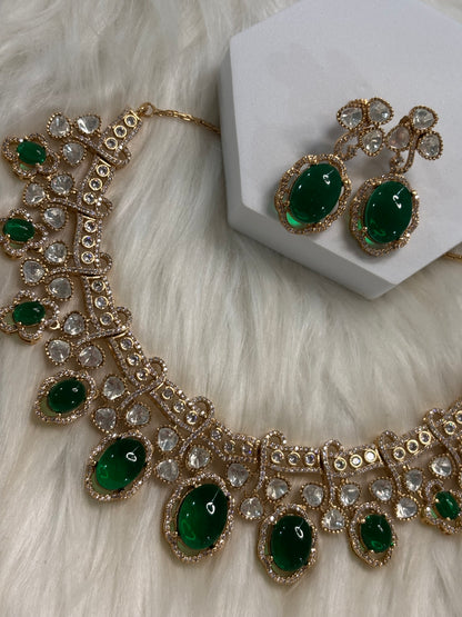 FMC3315 - Mosaanite Kundan Necklace Set