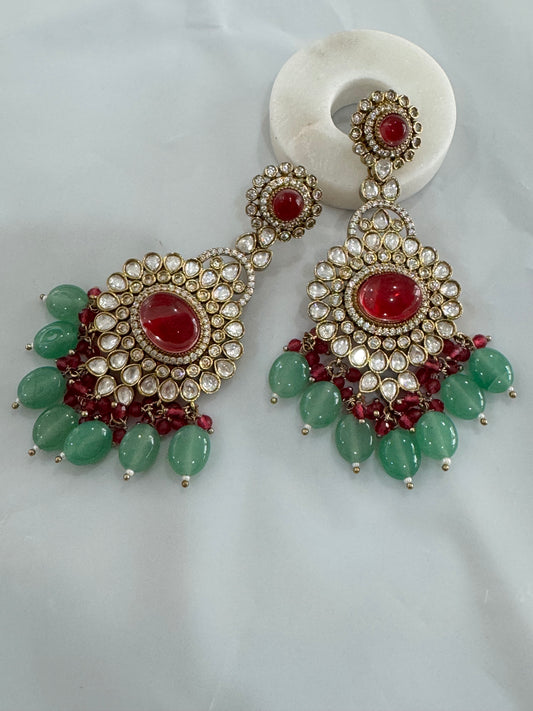 FMC1145 - Mossanite Kundan Earrings