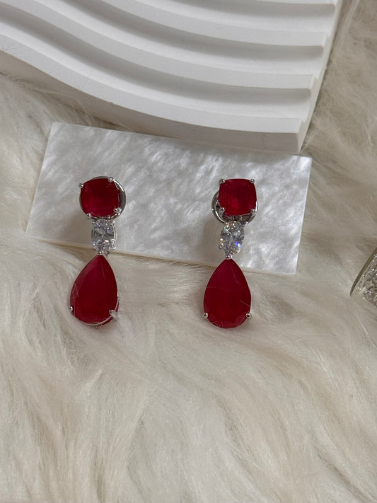 FMC949 - WGP Diamond Like Drop Earrings