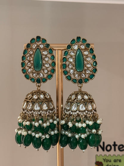 FMC595 - Kundan Jhumki Earrings