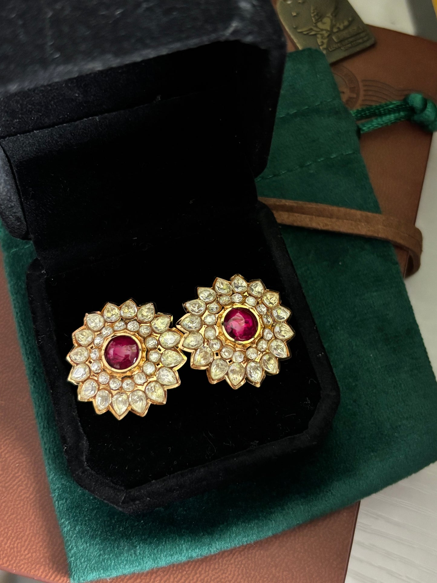 FMC9802 - Mossanite Kundan Studs