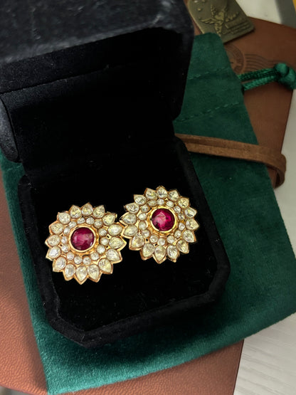 FMC9802 - Mossanite Kundan Studs