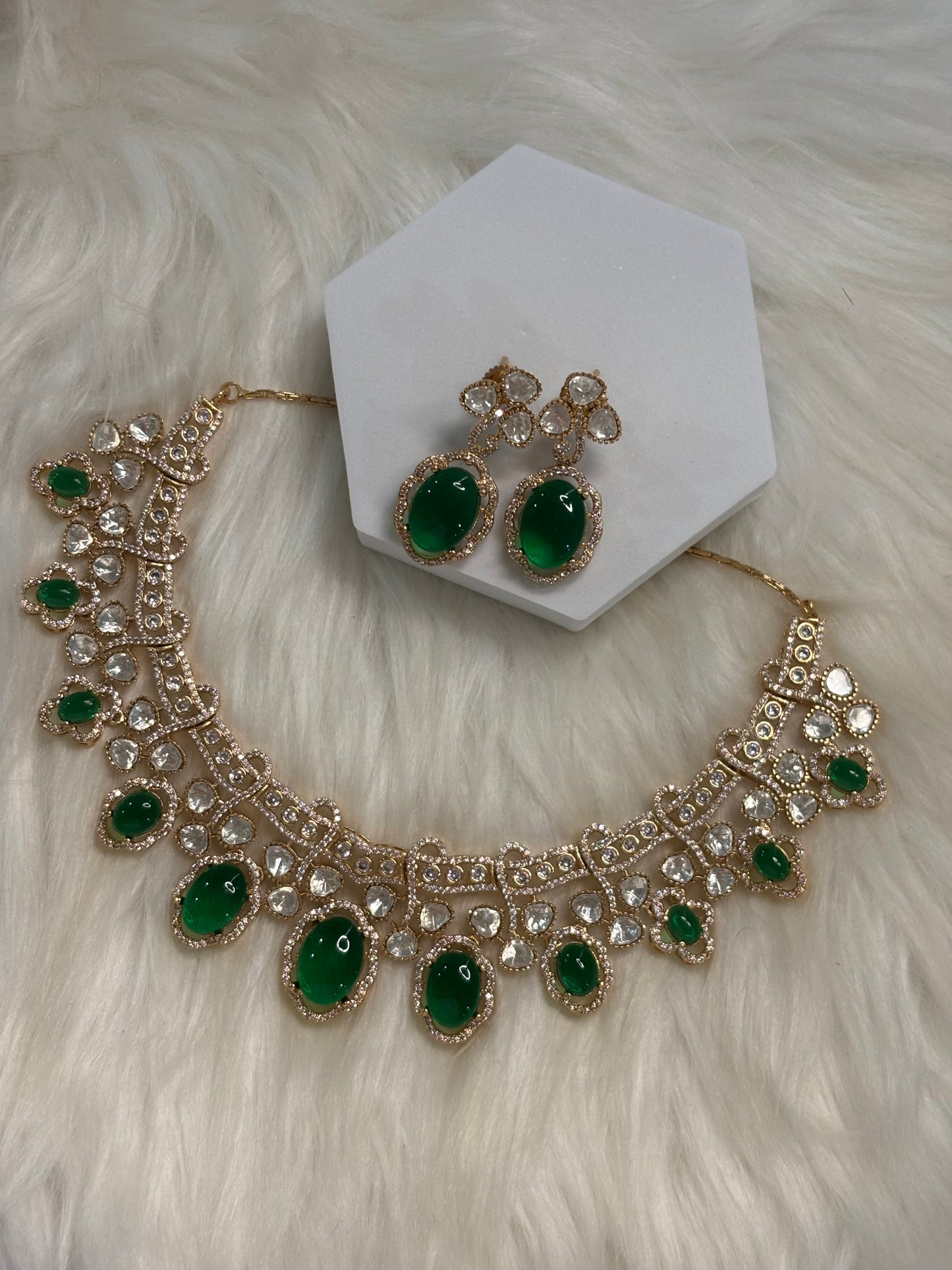 FMC3315 - Mosaanite Kundan Necklace Set