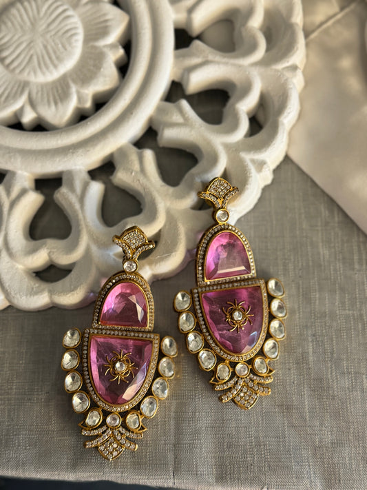 FMC1789 - Mossanite Kundan Earrings