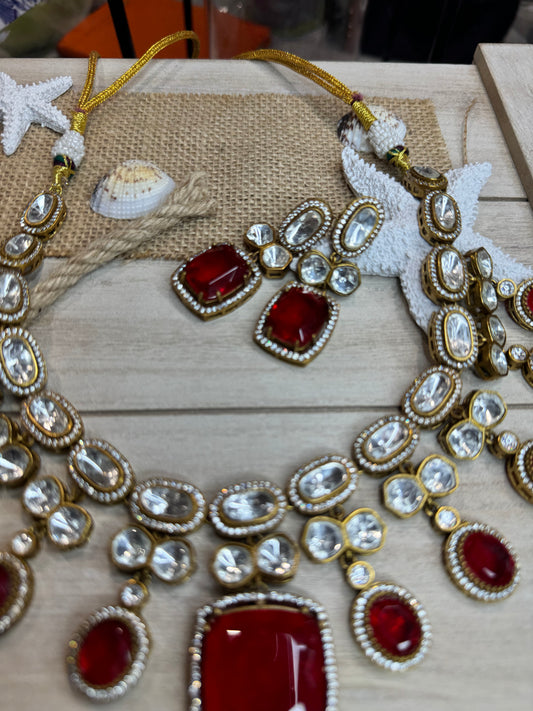 FMC4895 - Mossanite Kundan Necklace