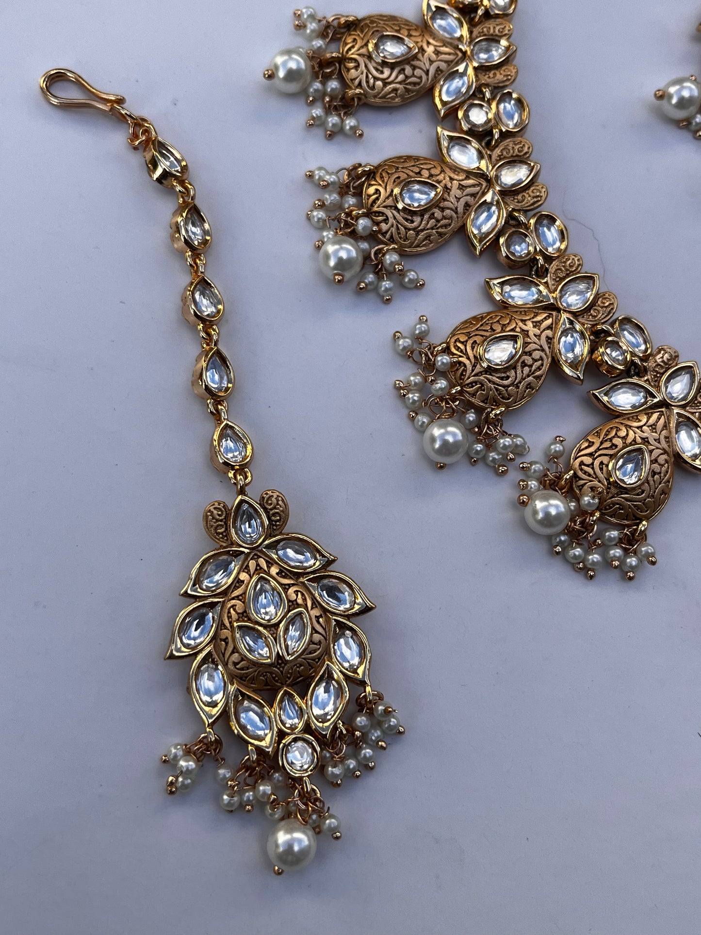 FMC1176 -Gold Plated Uncut Kundan Necklace