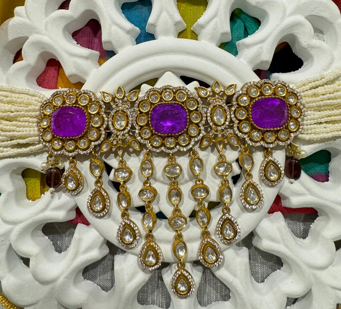 FMC3310 - Mossanite Kundan Necklace