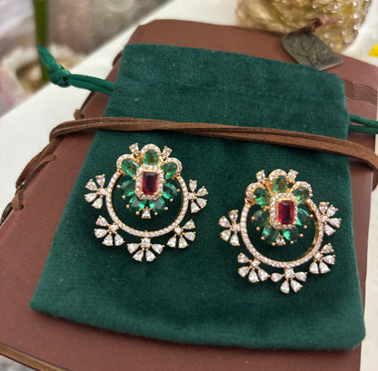 FMC1515 - Hajoori Lal Style Stud Earrings