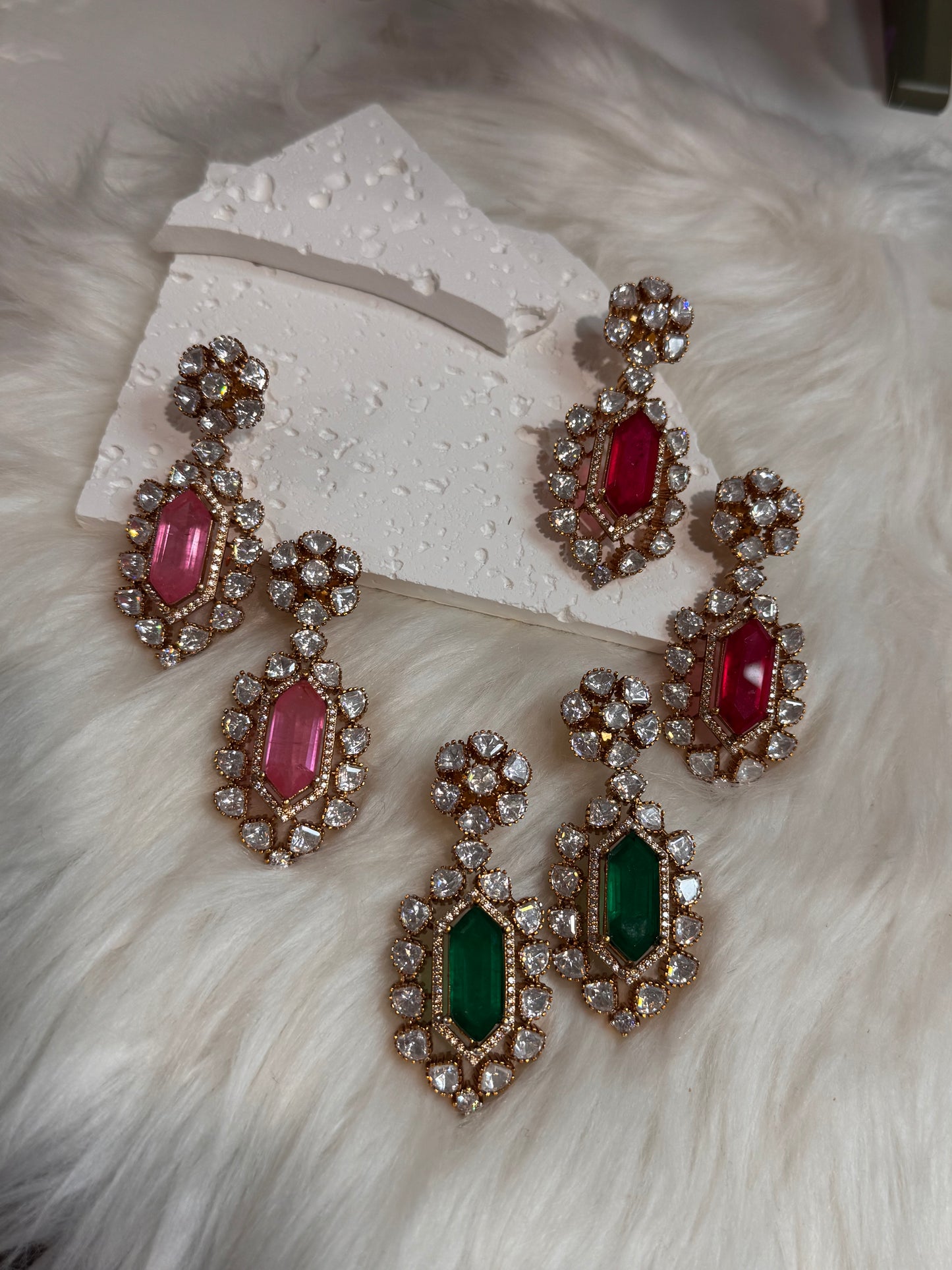 FMC1485 - Mossanite Kundan Earrings