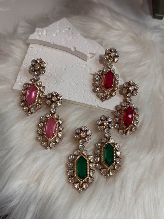 FMC1485 - Mossanite Kundan Earrings