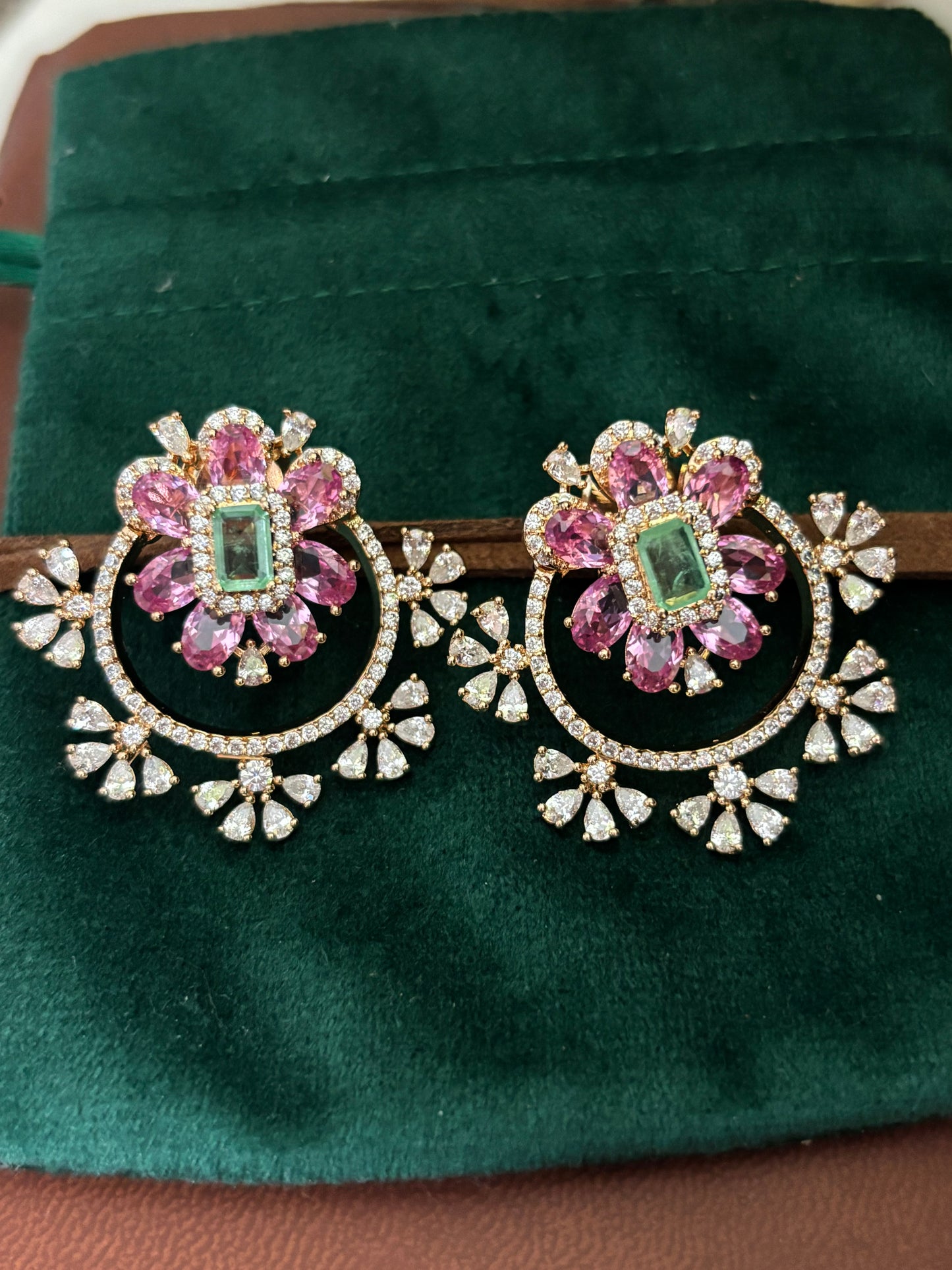 FMC1515 - Hajoori Lal Style Stud Earrings