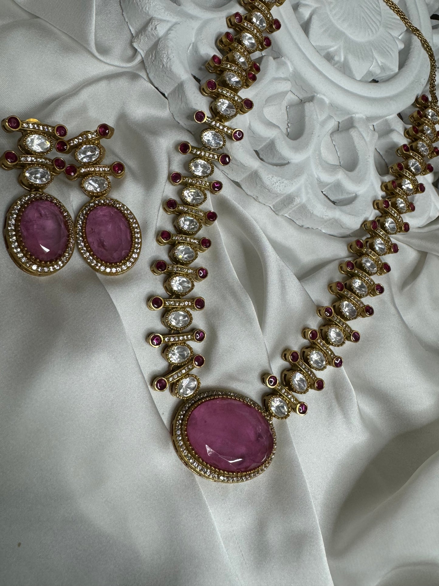 FMC2554 - Mossanite Kundan Necklace