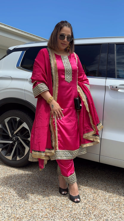 Satin Silk Celebrity Inspired Frock Suit