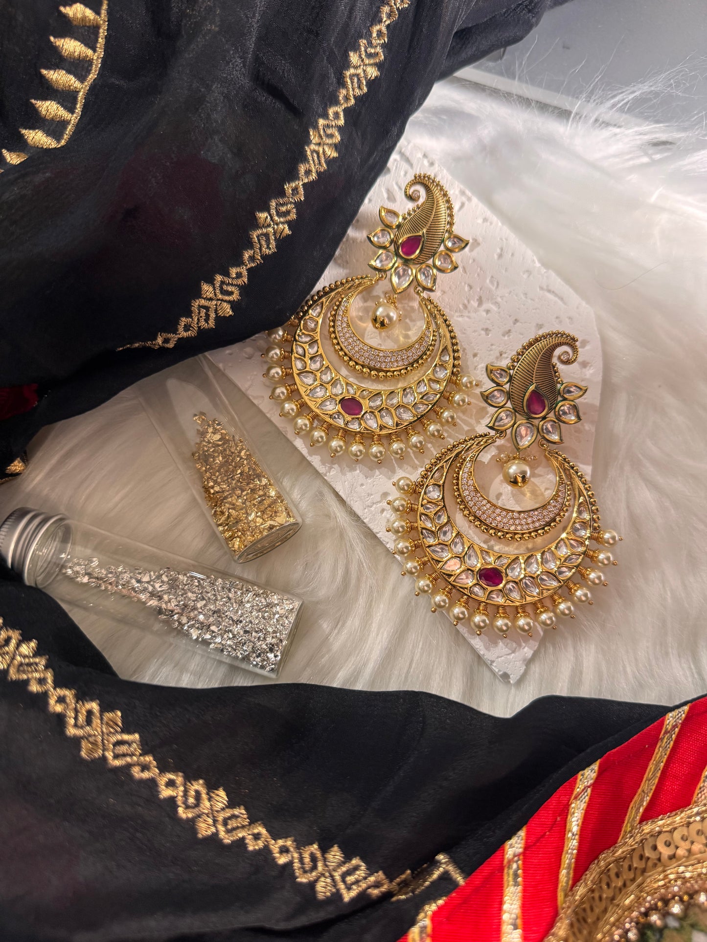 FMC1895 - Uncut Kundan Earrings