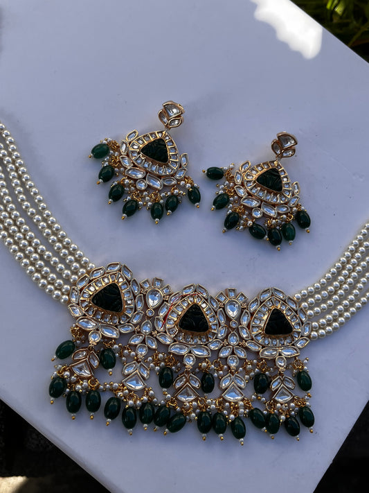 FMC1154 - Uncut Kundan Necklace Set - $57 OFF