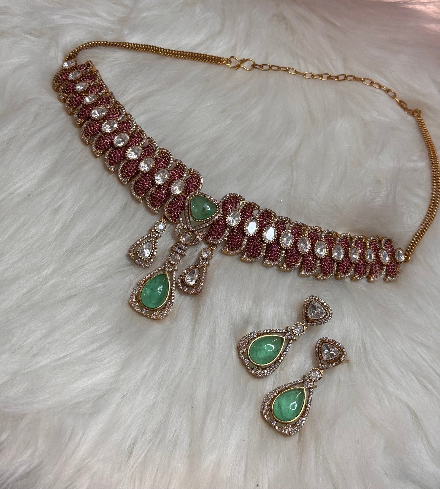 FMC3980 - Mossanite Kundan Necklace