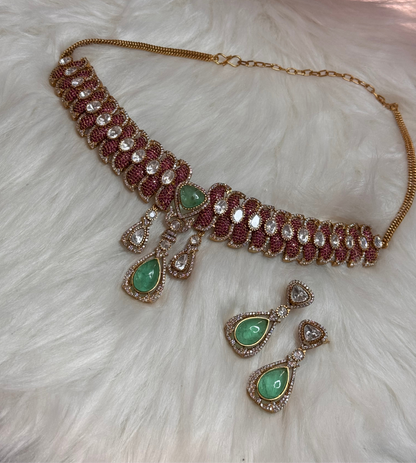 FMC3980 - Mossanite Kundan Necklace