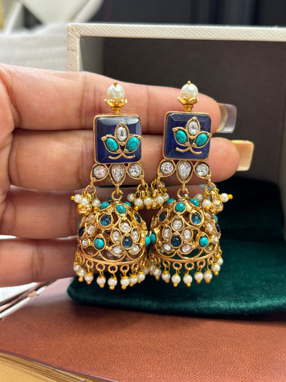 FMC1651 - Bikaneri Pachi Jhumki Earrings