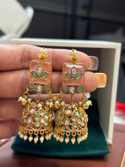 FMC1651 - Bikaneri Pachi Jhumki Earrings