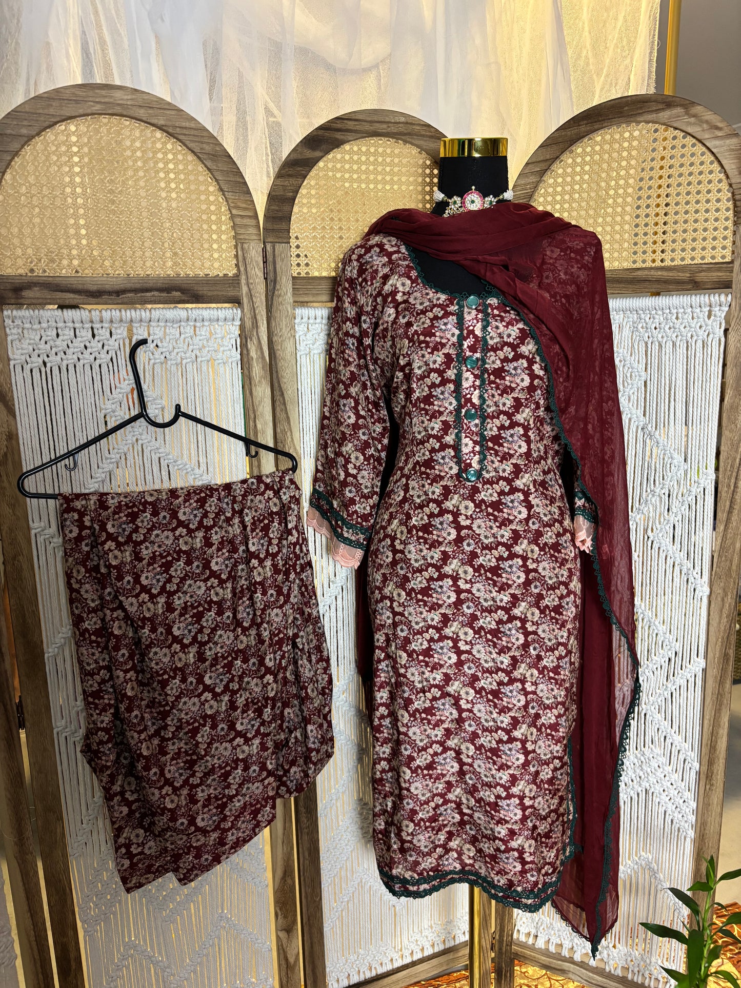 Pure Tabby Silk Salwar Suit with Georgette Dupatta