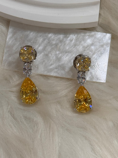 FMC949 - WGP Diamond Like Drop Earrings