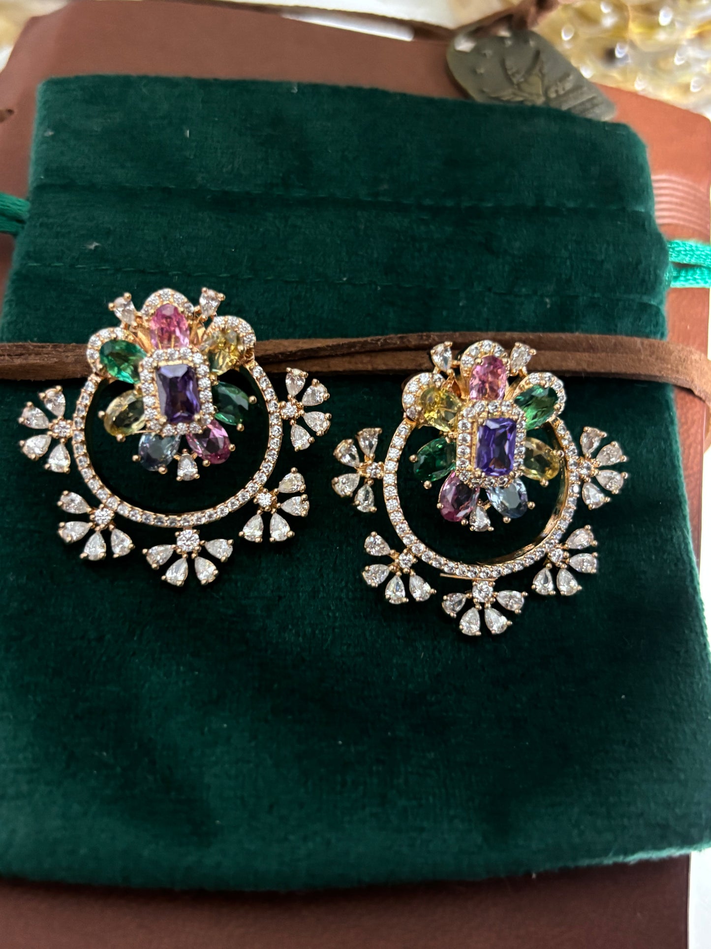 FMC1515 - Hajoori Lal Style Stud Earrings