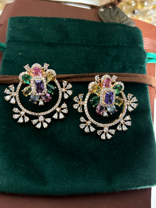 FMC1515 - Hajoori Lal Style Stud Earrings
