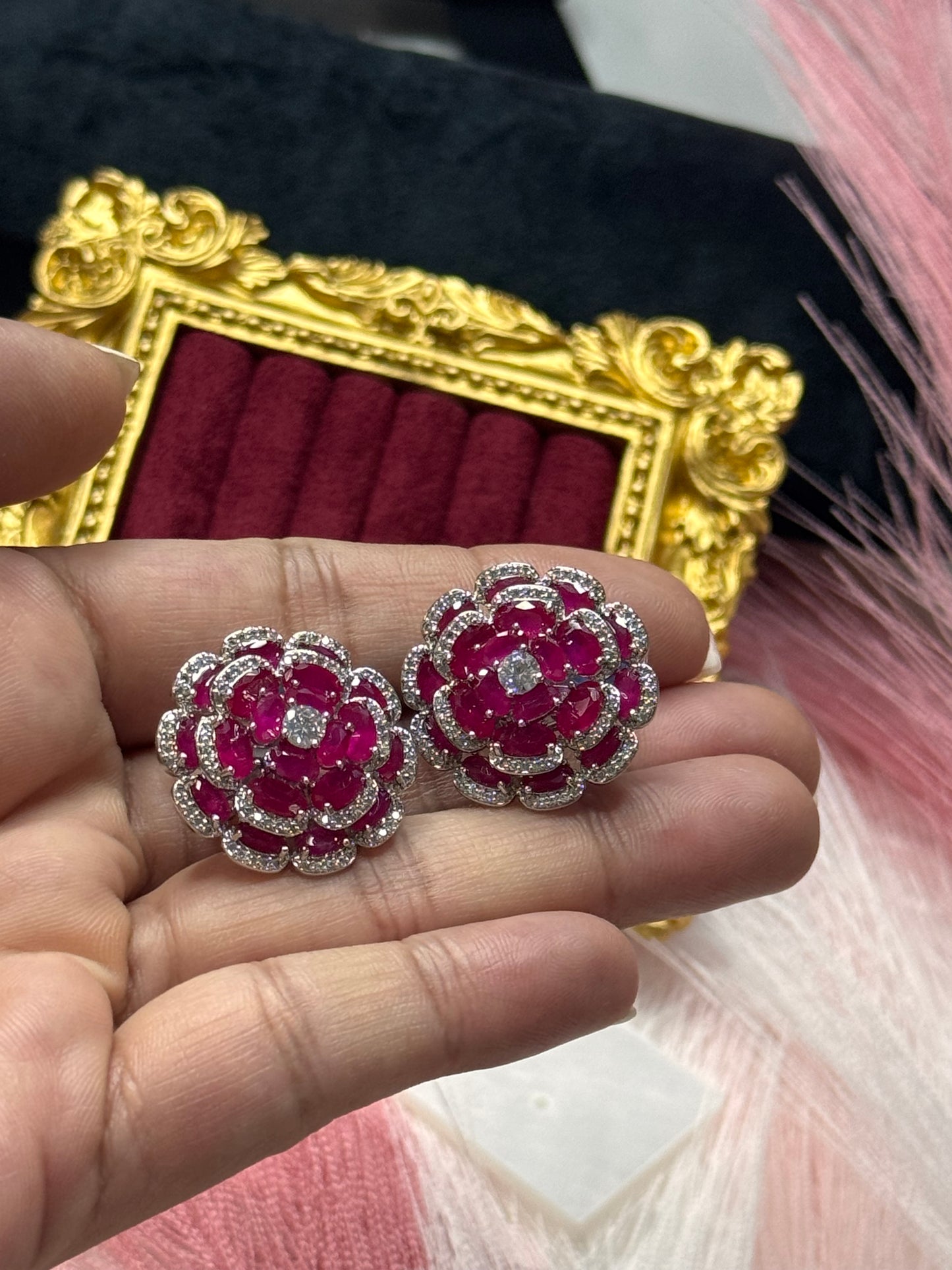 FMC1122 - WGP 3D Floral Stud Earrings