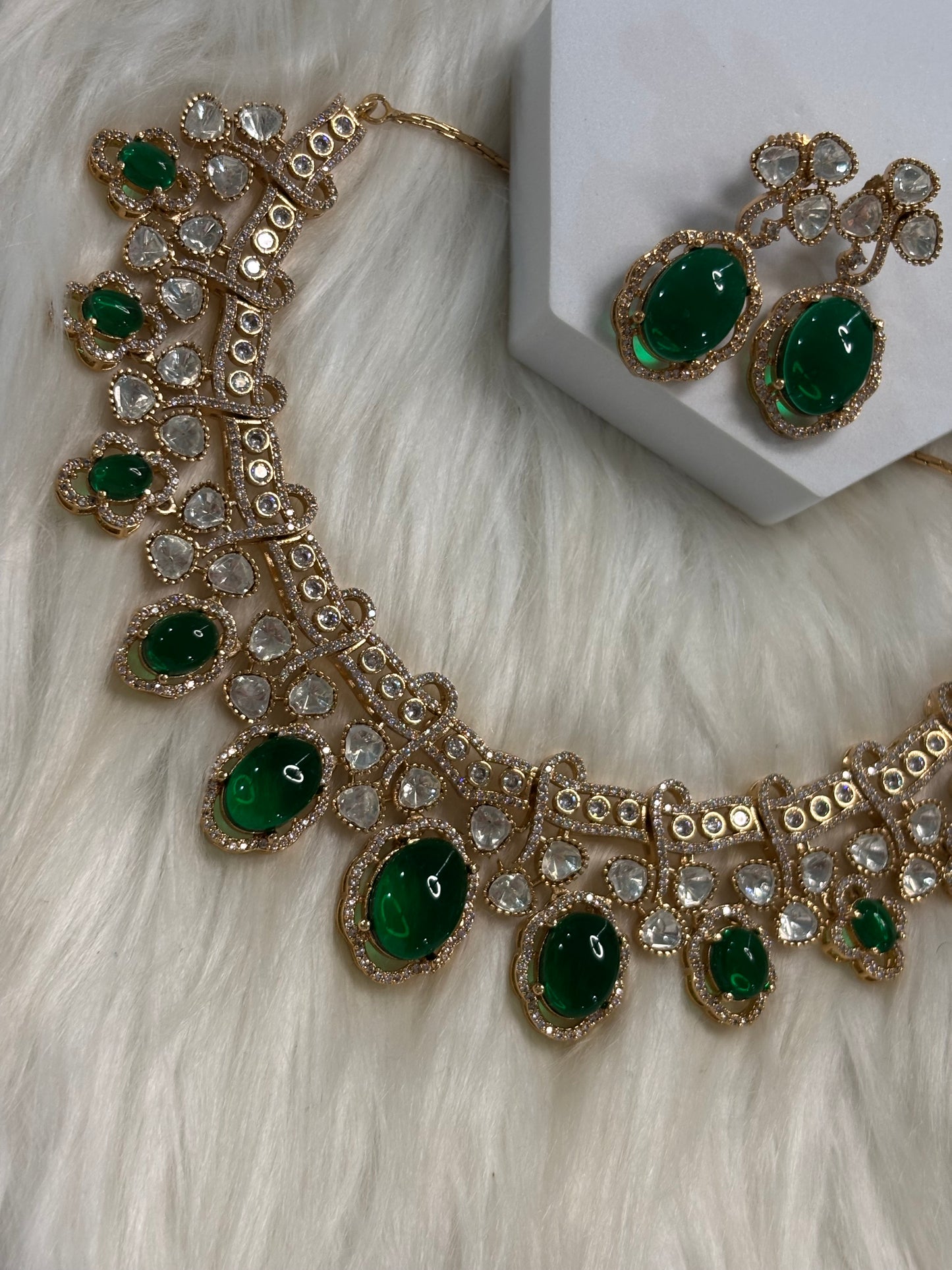 FMC3315 - Mosaanite Kundan Necklace Set