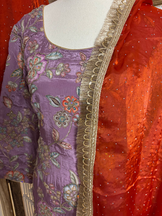 Party Wear Umbrella Plazo Suit