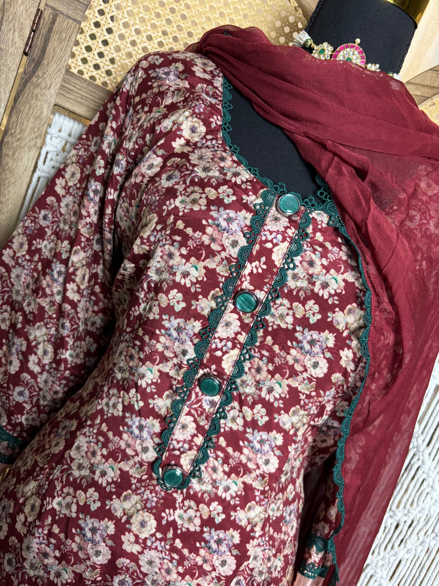 Pure Tabby Silk Salwar Suit with Georgette Dupatta