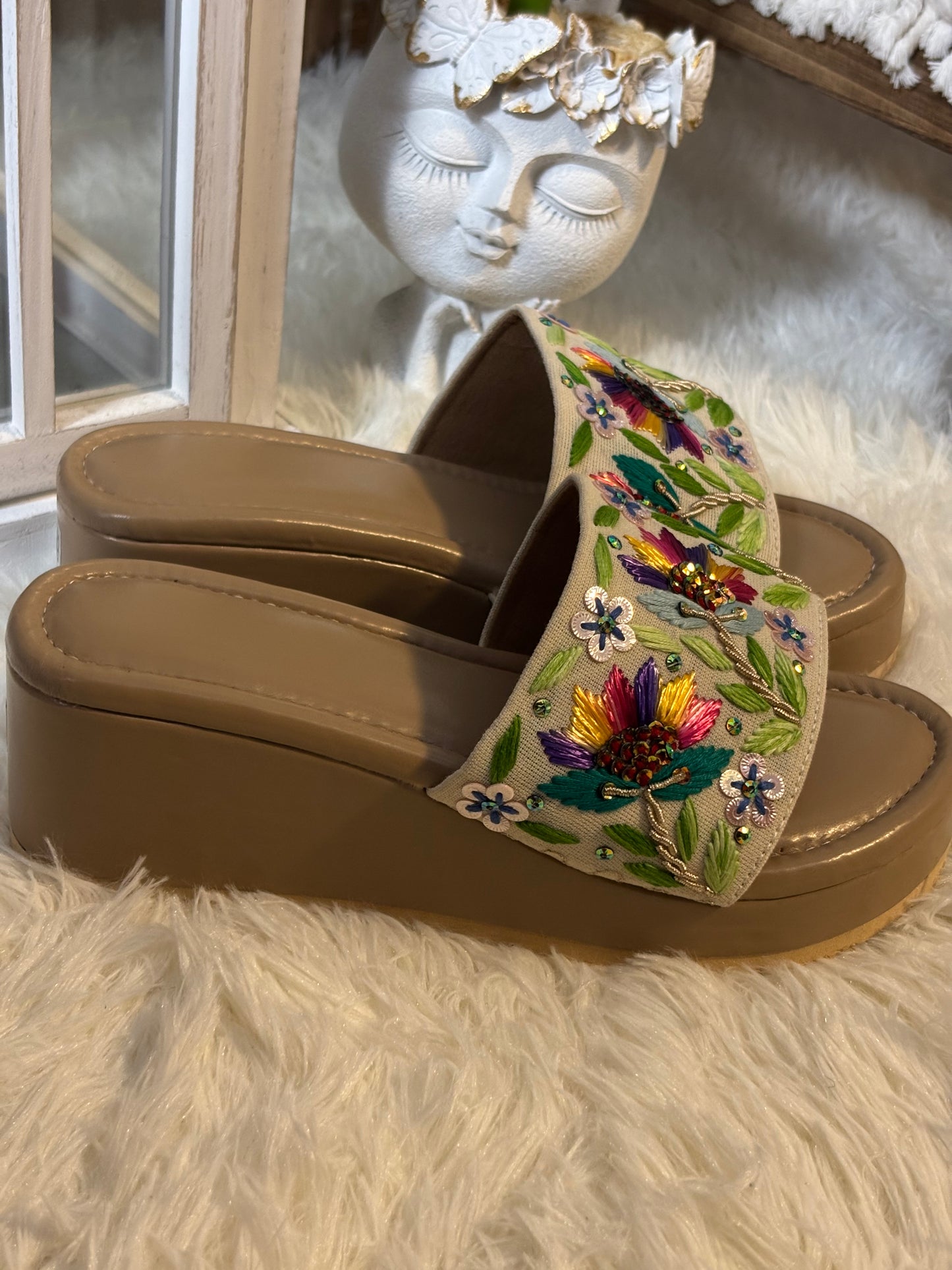 FMC2001 - Hand Embroidered Platform Heels