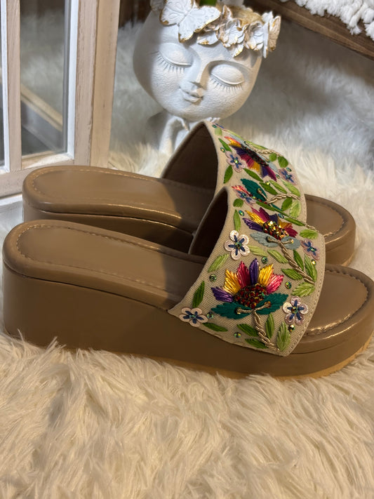 FMC2001 - Hand Embroidered Platform Heels