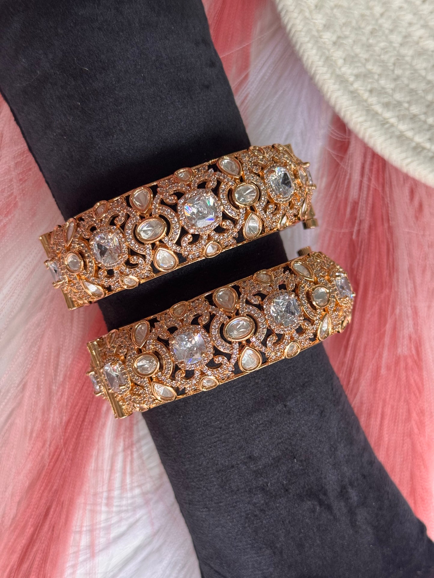 FMC5130- Pure Uncut Kundan & CZ Kangan