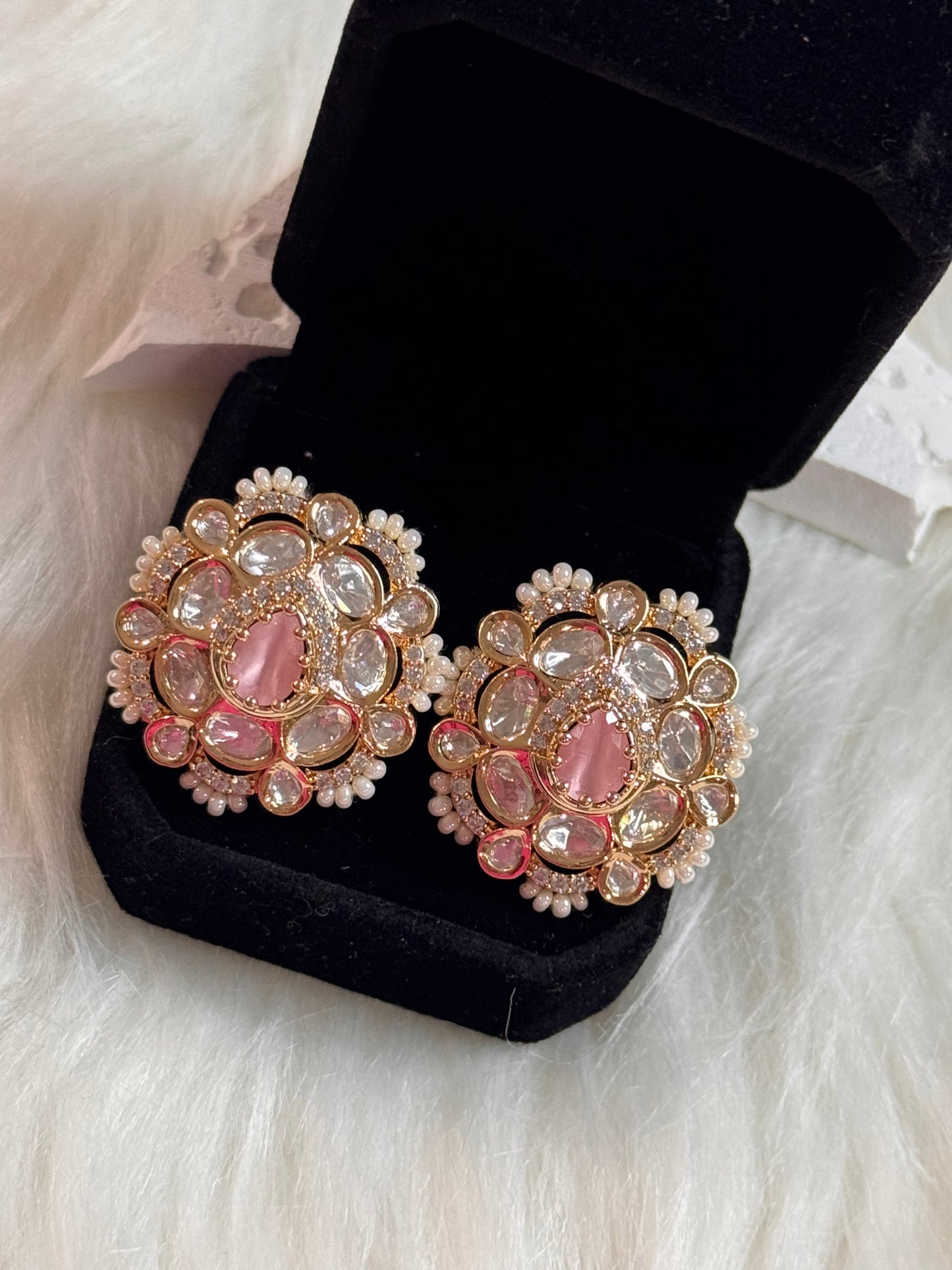 FMC1217 - Uncut Kundan Studs Earrings