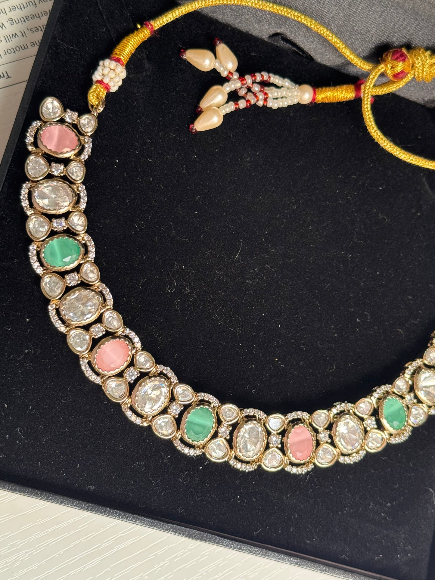 FMC1980 - Mossanite Kundan Necklace