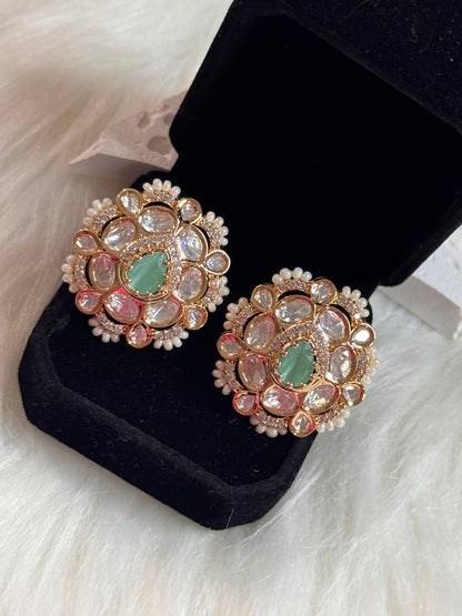 FMC1217 - Uncut Kundan Studs Earrings