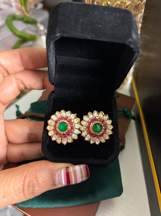 FMC9802 - Mossanite Kundan Studs