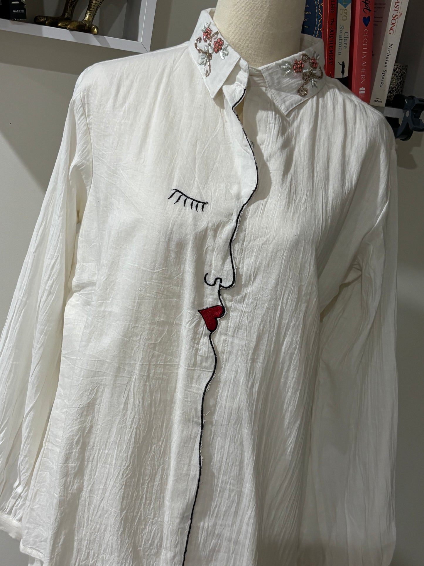 Muslin Embroidered Cord Set