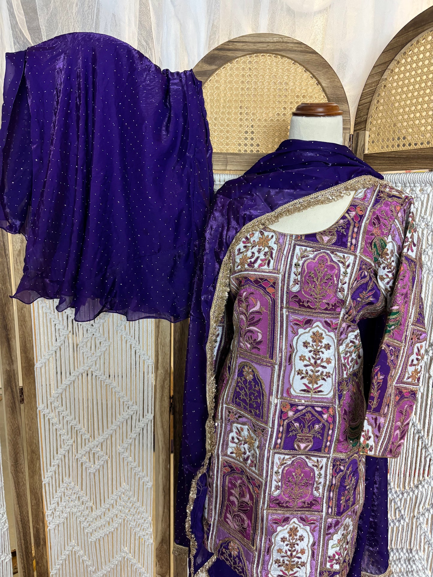 Party Wear Umbrella Plazo Suit