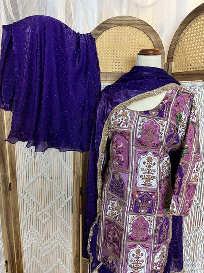 Party Wear Umbrella Plazo Suit