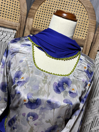 Pure Crepe Salwar Suit with Georgette Dupatta