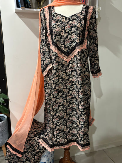 Pure Crape Printed Suit