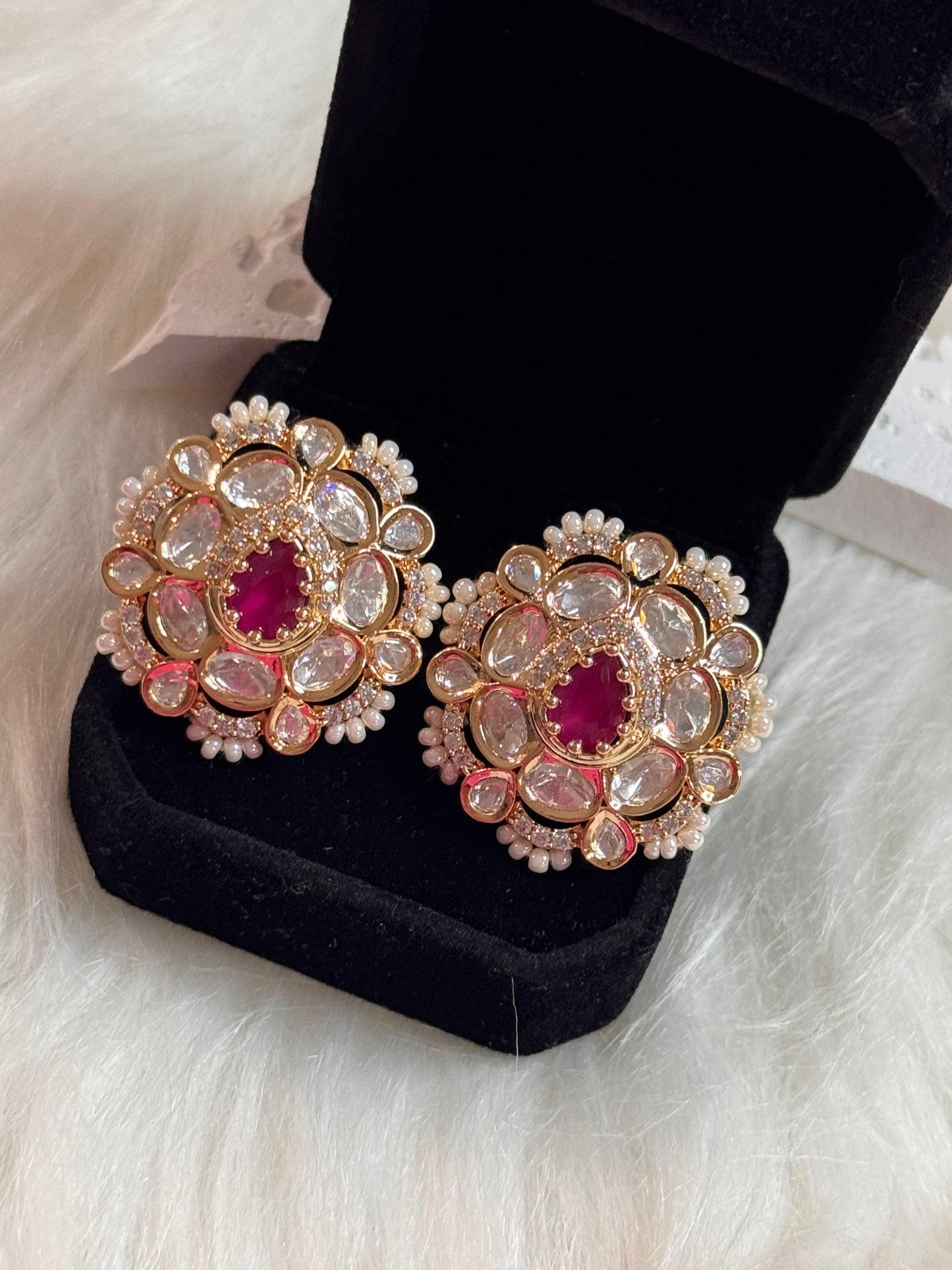 FMC1217 - Uncut Kundan Studs Earrings