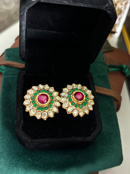 FMC9802 - Mossanite Kundan Studs