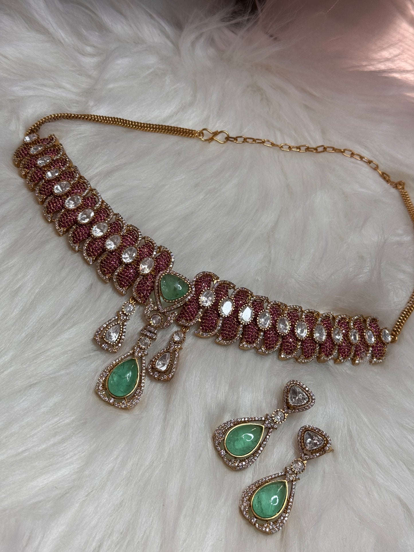 FMC3980 - Mossanite Kundan Necklace
