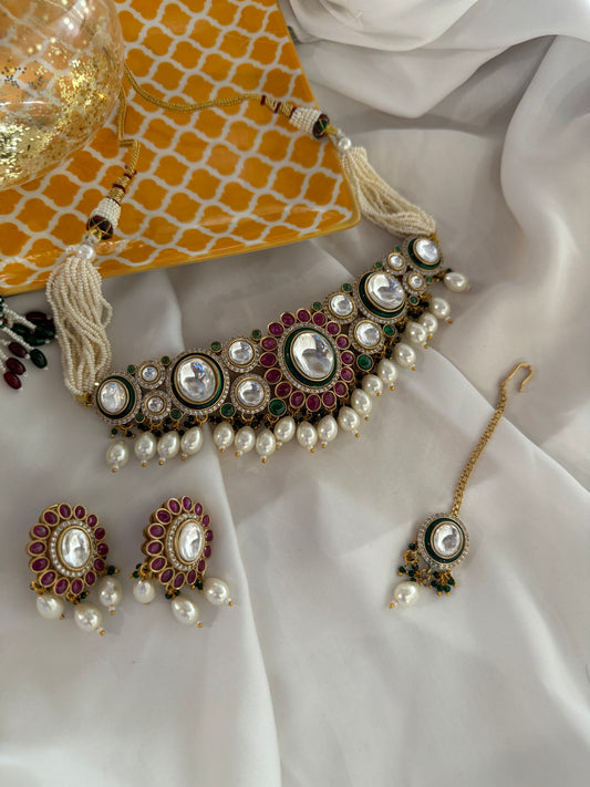 FMC4517 - Kundan Mossanite Necklace