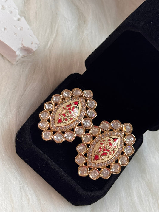 FMC864 - Uncut Kundan Stud Earrings